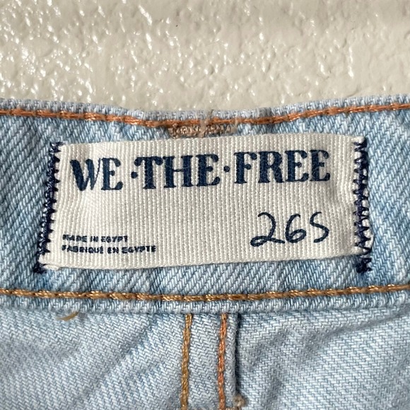 Free People Jeans 26S Tinsley Baggy Distressed Wide Leg Denim Cotton We The Free - Picture 9 of 11